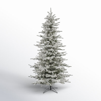 Flocked Modern Artificial Fir Christmas Tree Slim