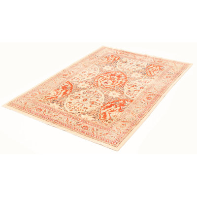 Fostine One-of-a-Kind 6'1" X 8'10" New Age Wool Area Rug in Ivory