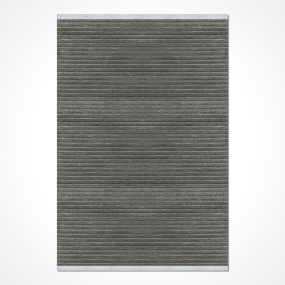 Tapis gris moderne lavable à la machine