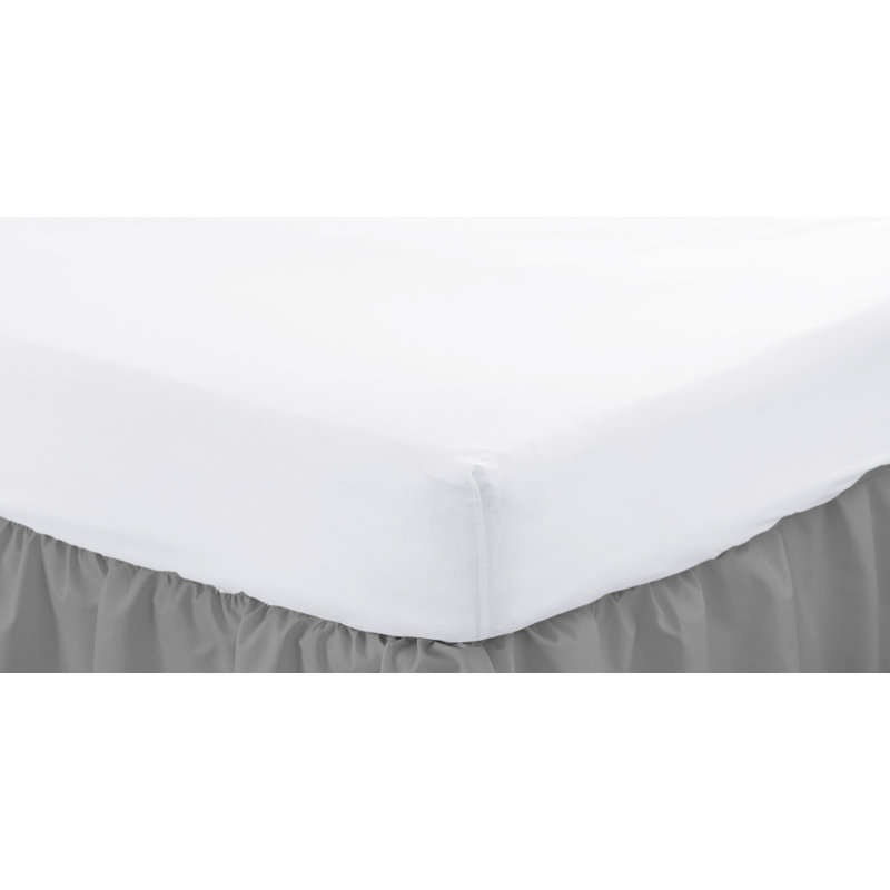 Izyan Percale Fitted Sheet, White, Single (3')