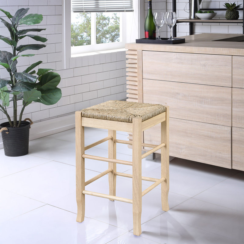 Tabouret de bar et de comptoir Miltonsburg, Tabouret de comptoir (siège d'une hauteur de 24,5, Chêne blond