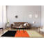 Tapis noir/orange/crème tissé à plat San Francisco-49024505