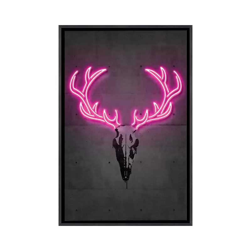 « Deer Skull » par octave Mielu-impression d’art graphique, Pas de tapis, H 48 po x l 32 po x P 1,5 po
