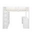Lit mezzanine double avec tablettes et bureau