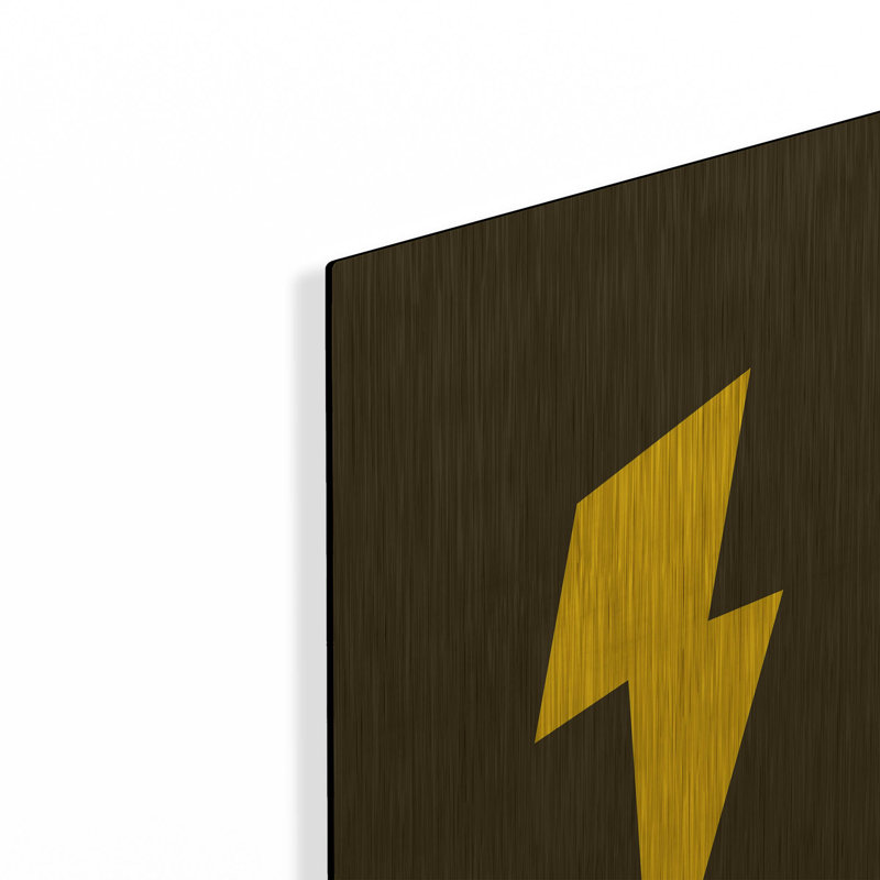 «Lightning» par Ann Kelle, art mural en métal doré, 16 po x 24 po, 16 po x 24 po