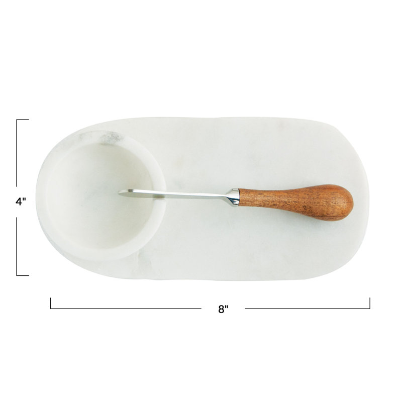 Grateron Rectangle Marble Cheese And Cutting Board