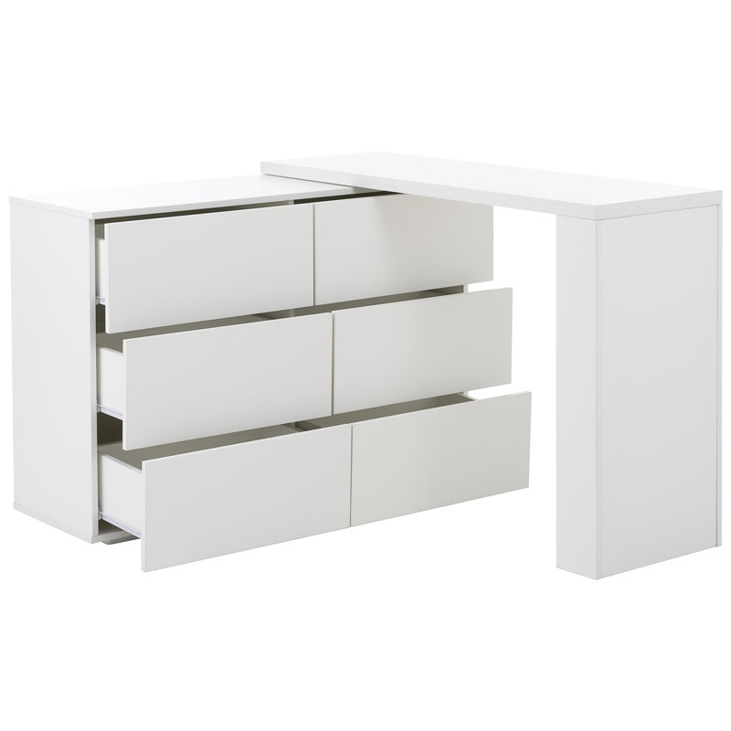 Commode 6 tiroirs avec bureau en L
