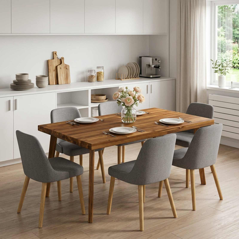 Solid Wood Table Top, 3cm H x 80cm W x 60cm D, Brown