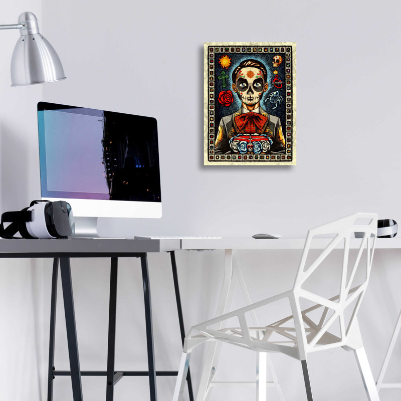 «Muerto» par Nicholas Ivins, art mural en verre acrylique, H 16 po x l 12 po