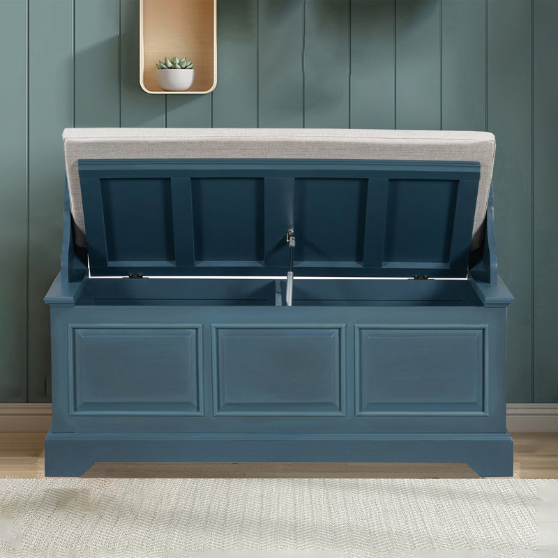 Banc de rangement pour chaussures 42 po, Bleu