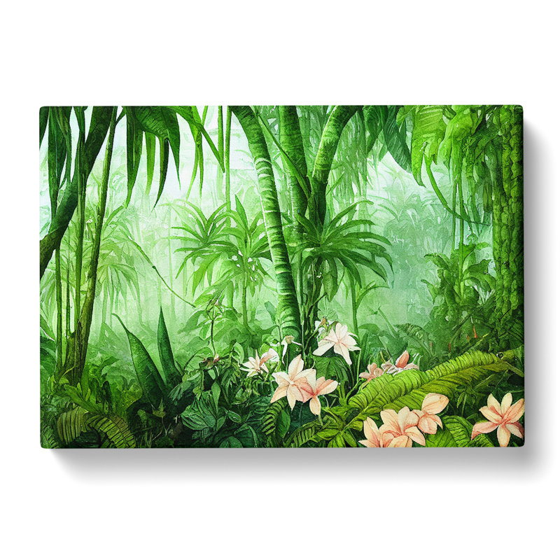 Watercolour Jungle Vol.2 - Wrapped Canvas, 35cm H x 50cm W x 3cm D