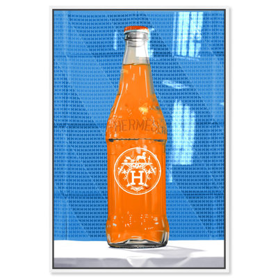 Oliver Gal Vibrant Orange Revival Fashion and Glam - Hand-Applied Glass Coat Framed Canvas Art
