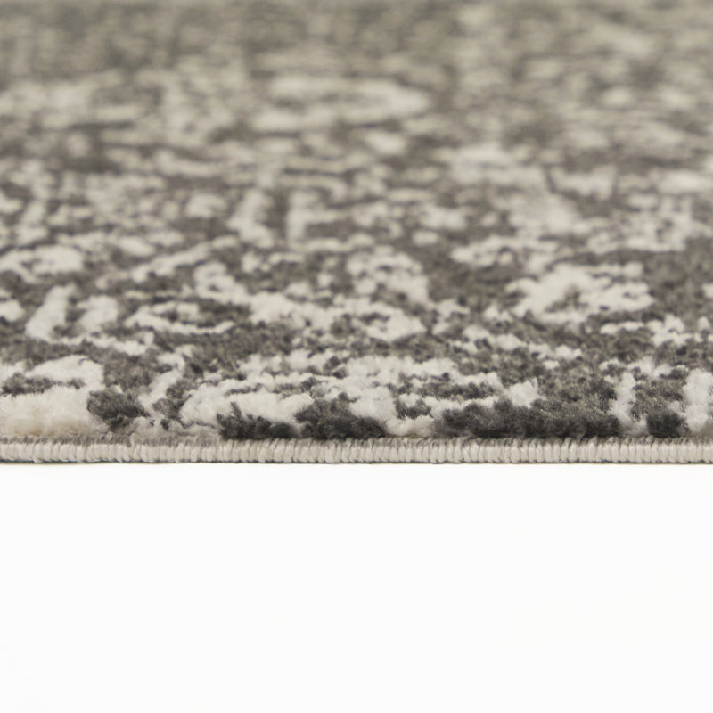 Vivian Charcoal Oriental Medallion Area Rug, Rectangle 7'10" x 10'