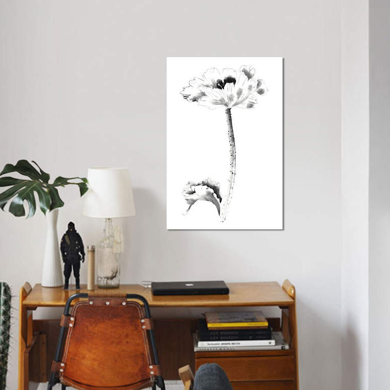 «Ink Poppy», reproduction sur toile, H 18 po x l 12 po x P 1,5 po, Toile tendue, Pas de tapis