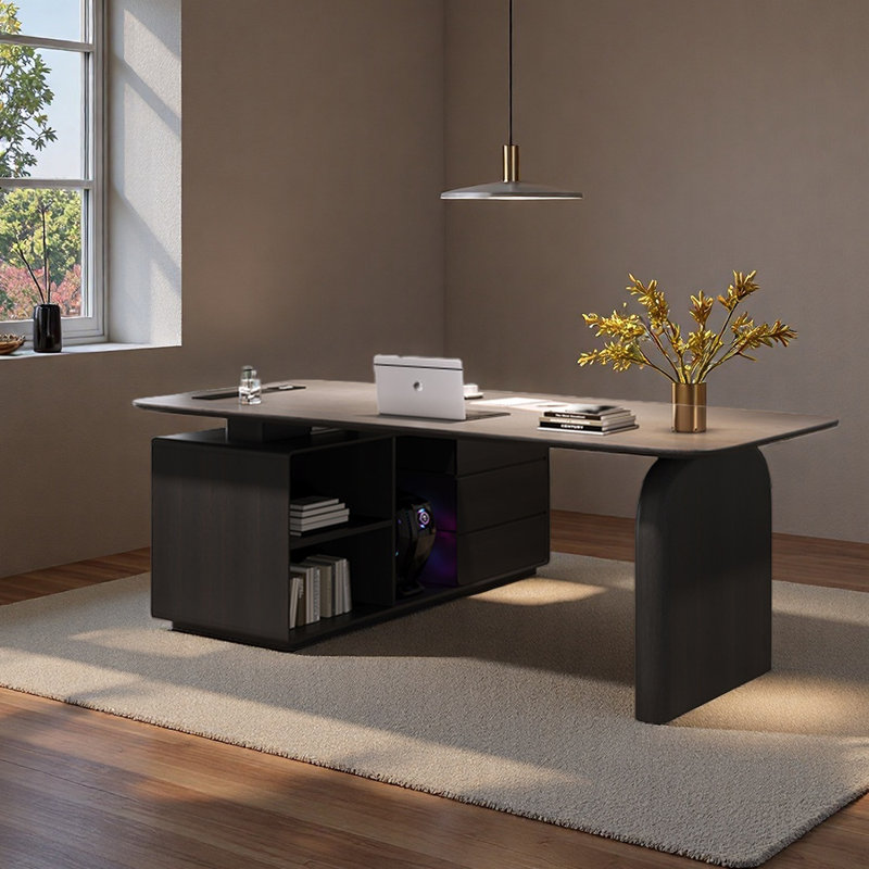 Bureau unique avec surface de travail spacieuse, H 29,53 po x l 86,61 po x P 47,24 po