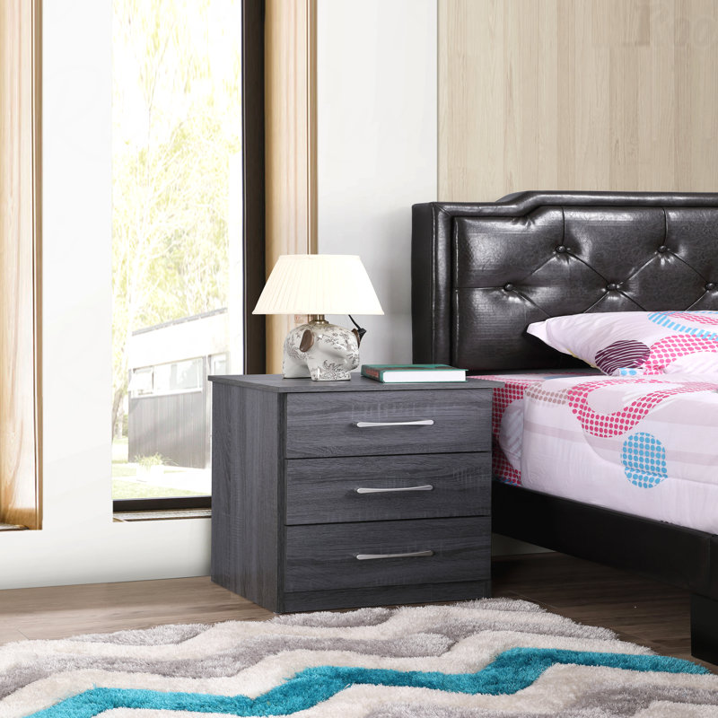 Table de chevet grise contemporaine, chic, Gris