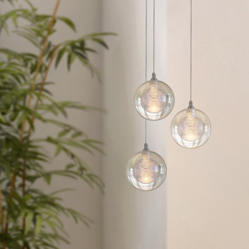 Riverdale 3 - Light Cluster Pendant, Chrome