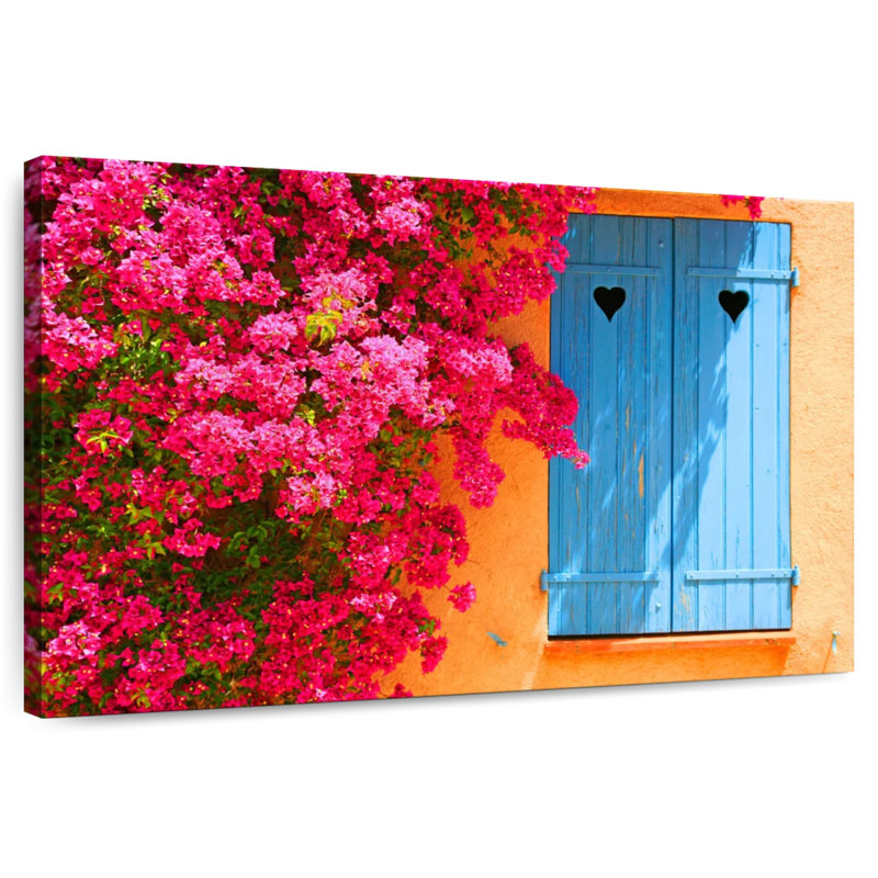 Lilie fenêtre avec des fleurs, H 20 po x l 30 po