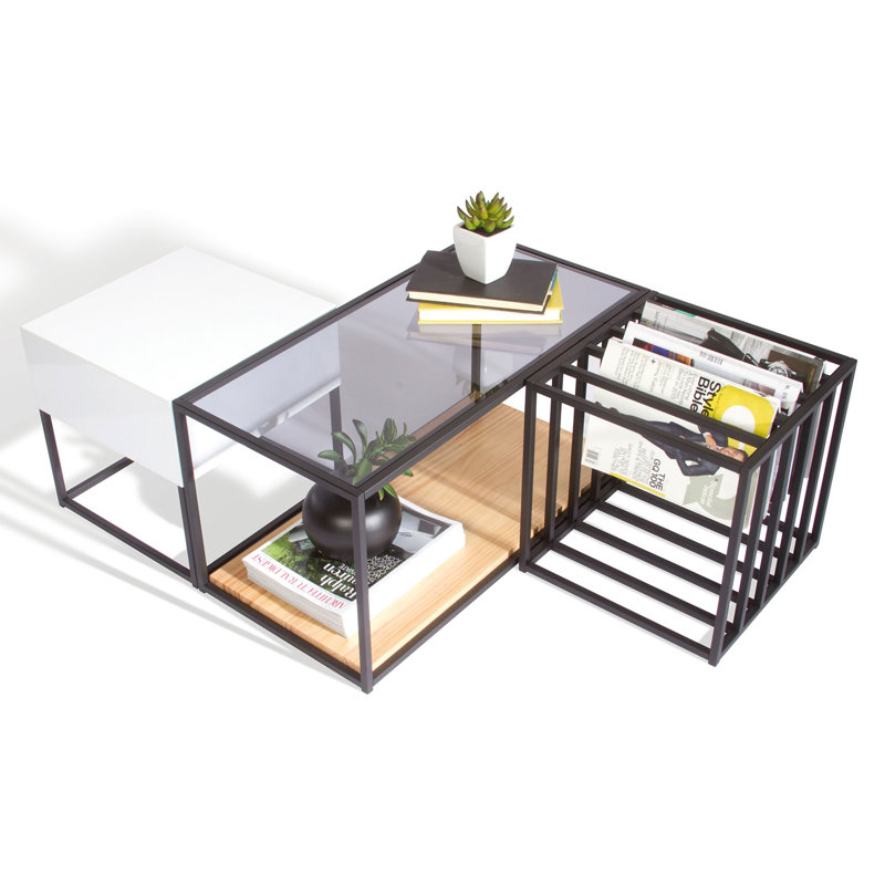 Brunswick Floor Shelf Coffee Table with Storage