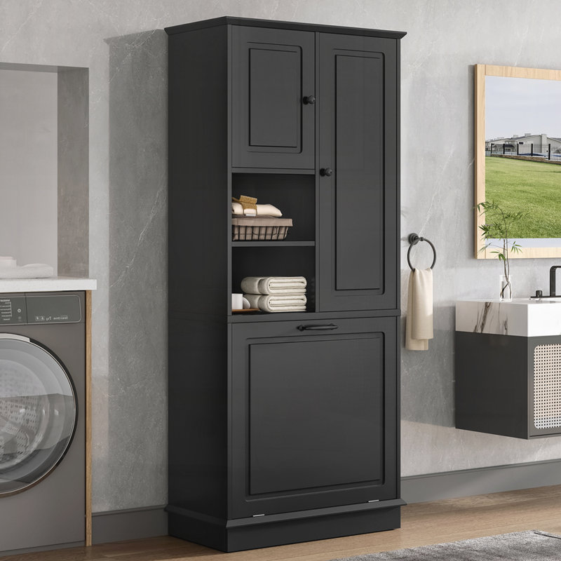 Grande armoire de rangement avec tablettes réglables, Noir