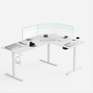63" L Shaped Home Office Height Adjustable Electric Standing Desk