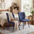 Fabric Upholstered Dining Chairs Metal Frame Side Chairs with Backrest for Kitchen Dining Room-2068142746