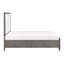 Grand lit plateforme avec rangement, élément de chambre gris et utilisation