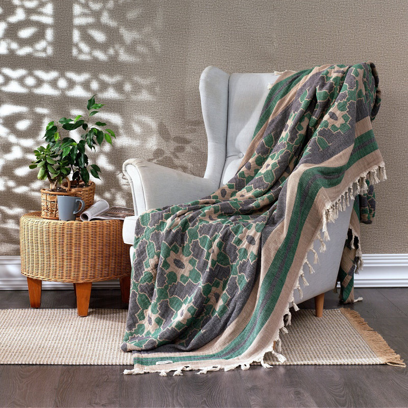 Marylou Throw Blanket, W190 x L245cm, Green