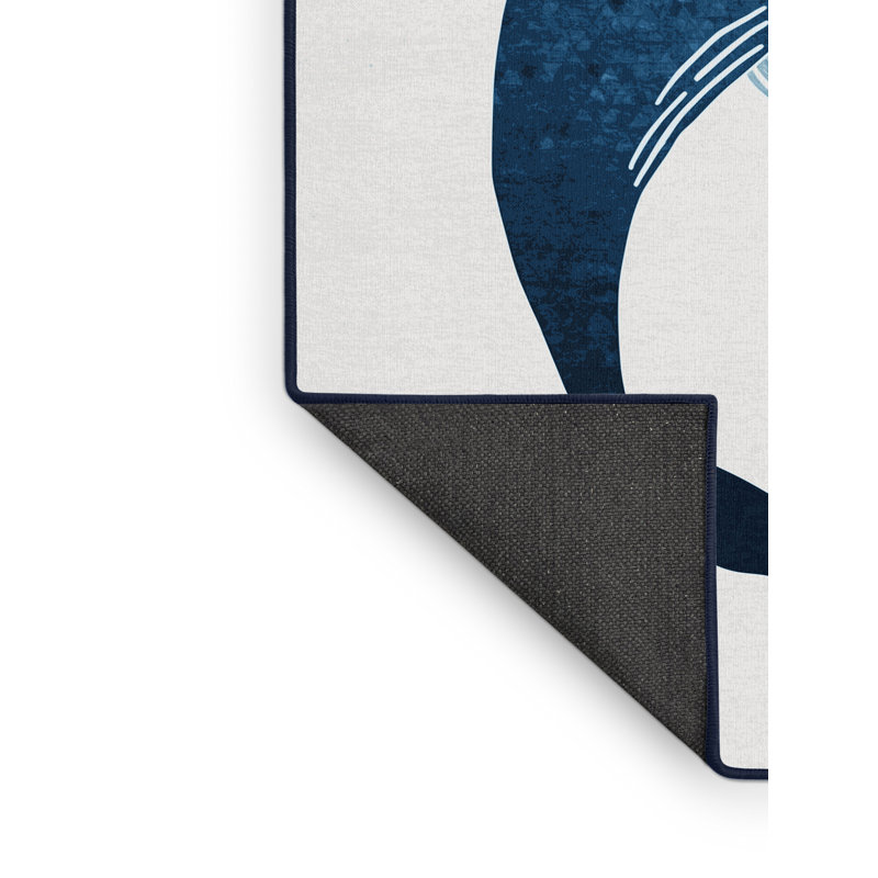 Tapis ombré doux et moelleux bleu et moderne Arroyo Narwhal, 2 pi x 3 pi