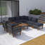 Ensemble de canapé modulaire en osier 9 pièces 9 pièces avec table basse-796946826