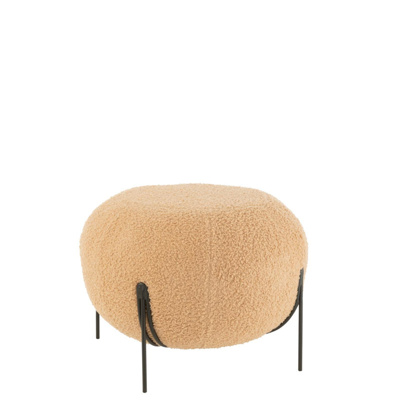 Lorensa Solid Wood Accent Stool, Camel