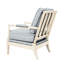 Fauteuil confortable avec coussins amovibles, fauteuil de détente gris en bois massif et rembourrage en mousse haute