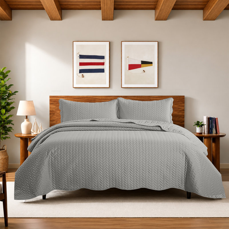 Ensemble de couvre-lit en microfibre gaufrée Moonlight California King – Literie légère et surdimensionnée, 3 pièces avec taies d'oreiller assorties