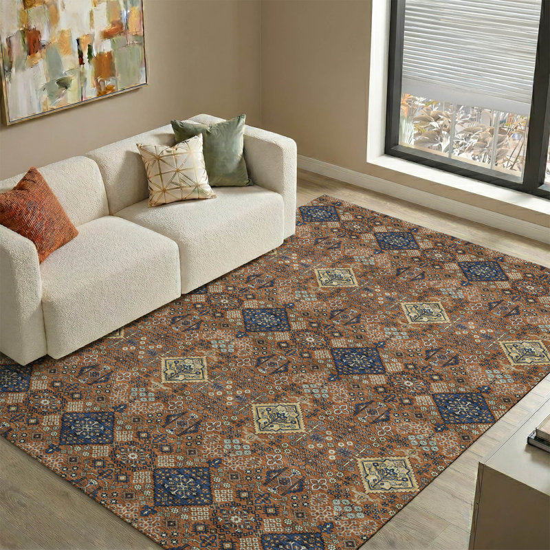 Tapis lavable à la machine de qualité supérieure Mayfield AMF2477, Paprika, 3 pi x 5 pi