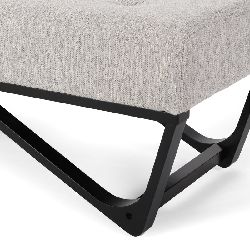 Banc contemporain gris avec coutures gaufrées sophistiquées, base l 46,54 po x P 17,5 po x H 16,76 po