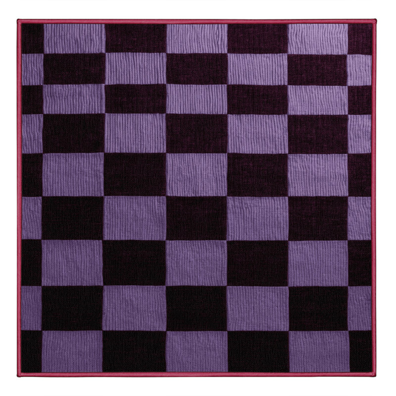 Machine Washable Checkered Red Area Rug, Square 5'