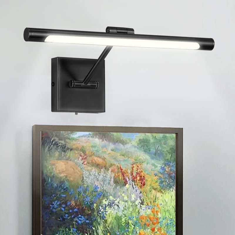 1-Light Dimmable LED Picture Light 3000K/4000K/5000K Adjustable, 640 Lumens, 4.33" H x 16" W x 9.06" D, Matte Black