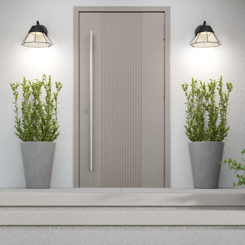 Lakestone Dusk To Dawn Outdoor Sconce Light - Decorative LED Exterior Light Fixture With Photocell For Deck, Porch & Patio Lights, Matte Black