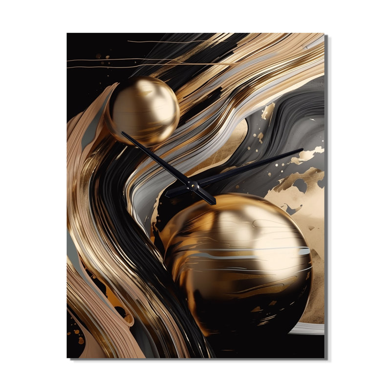 Jalaycia - Abstract Marble Modern Wall Clock, 32" H x 24" W