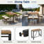 Table de bar 5 pièces et 4 tabourets avec pieds réglables, plateau de table pliable et coussins