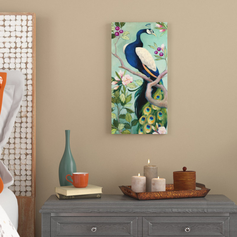 « pretty peacock i », reproduction sur toile tendue, H 19 po x l 10 po