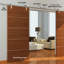 Rolling Barn Door Hardware Kit for Double Wood Doors with Routed Floor Guide