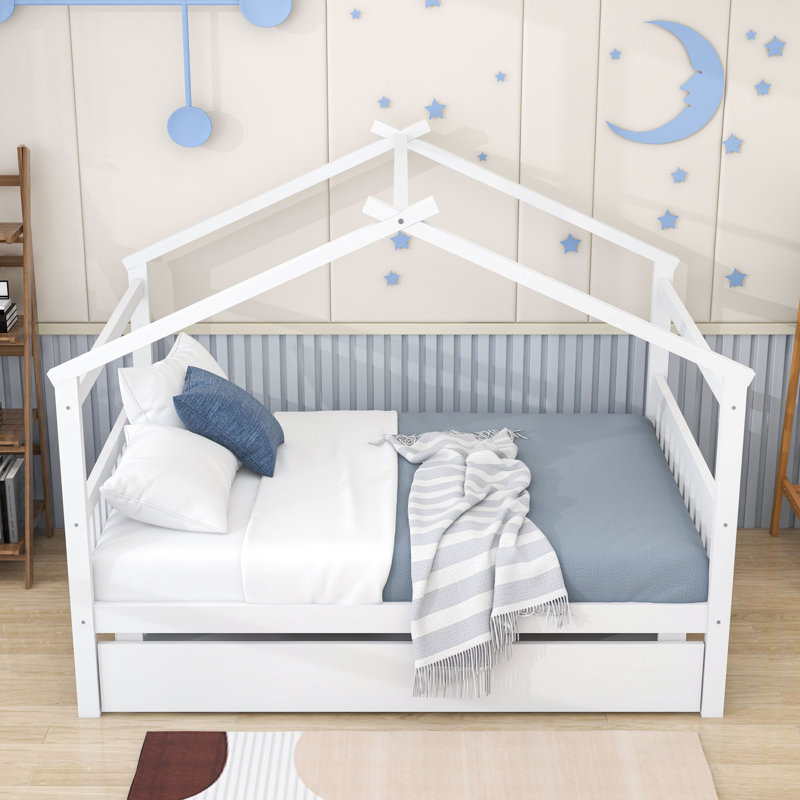 Patchin Wood Daybed with Trundle and Slats, Full, White