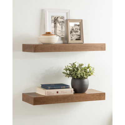 Jeremiah Wood Picture Ledge Floating Shelf (Set of 2)