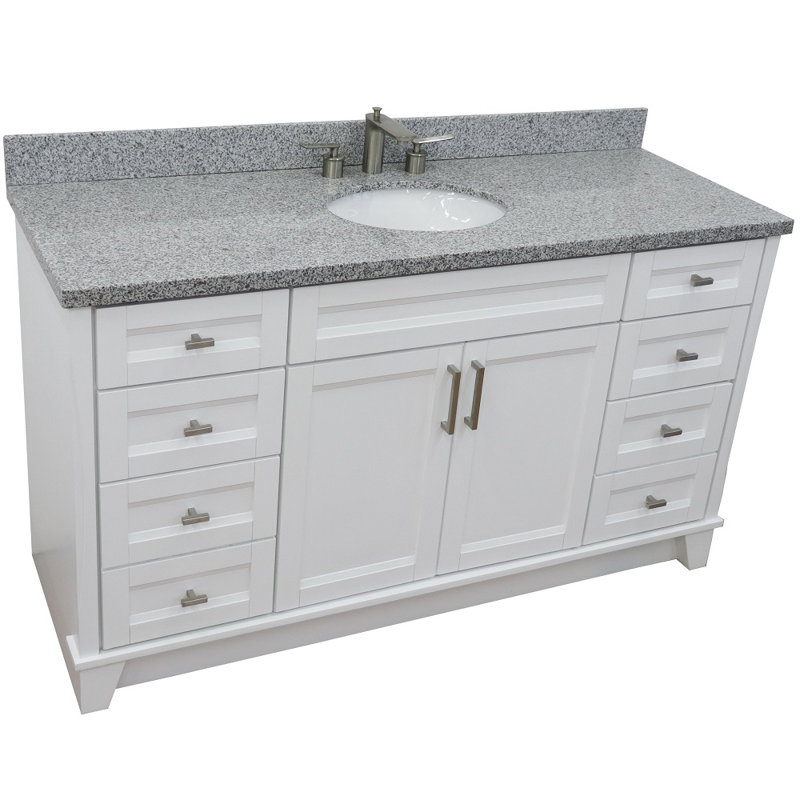 Ensemble de meuble-lavabo simple 61 po Abdirahiim, Gris