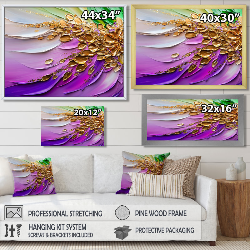 «Green and Purple Bloom Transitional Journey I», reproduction d'art moderne transitionnelle abstraite, H 30 po x l 40 po