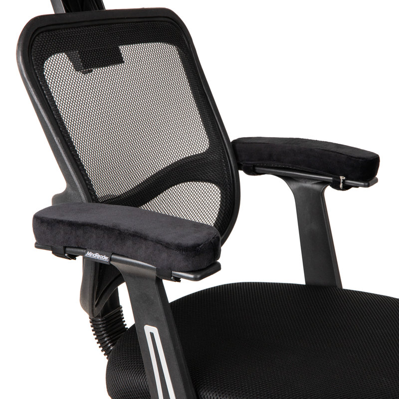 Coussin d'accoudoirs en mousse à mémoire de forme Mind Reader, accoudoirs de chaise de bureau et de jeu, support de coude avec housse lavable, noir
