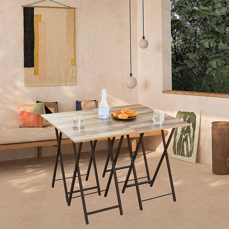 4 Piece Folding TV Tray Table Set,Foldable Sofa Side Table,End Table,Snack Table,Space Saving