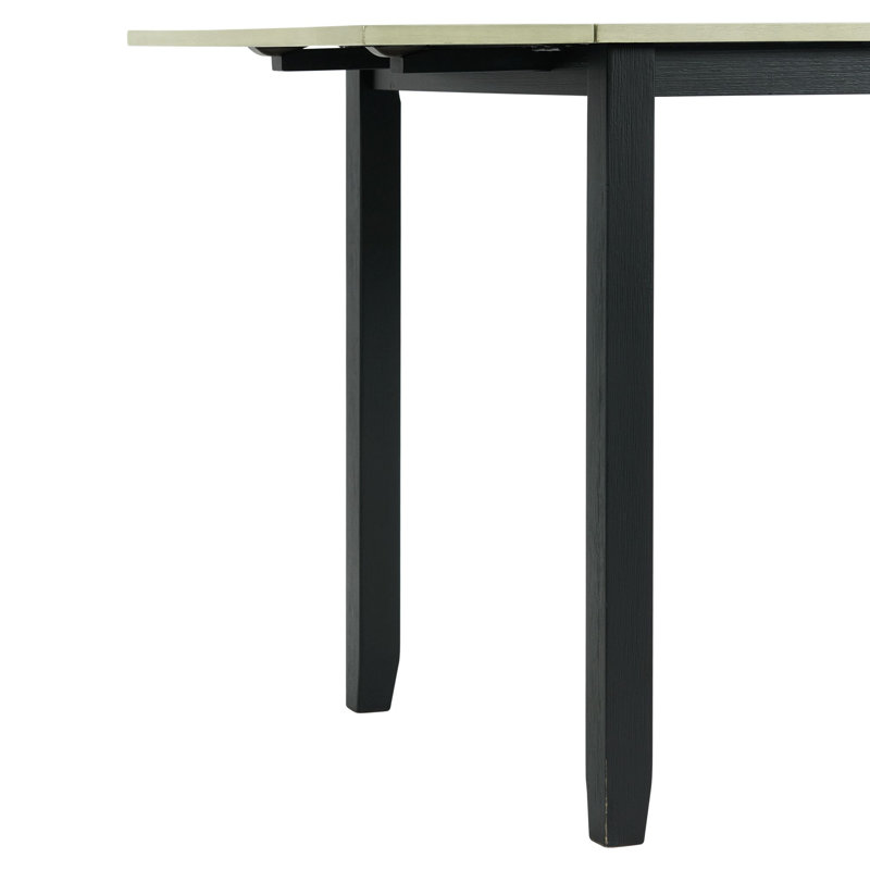 Beaubien 2 - Person Solid Wood Top Four Leg Dining Set, Gray, Black, Gray