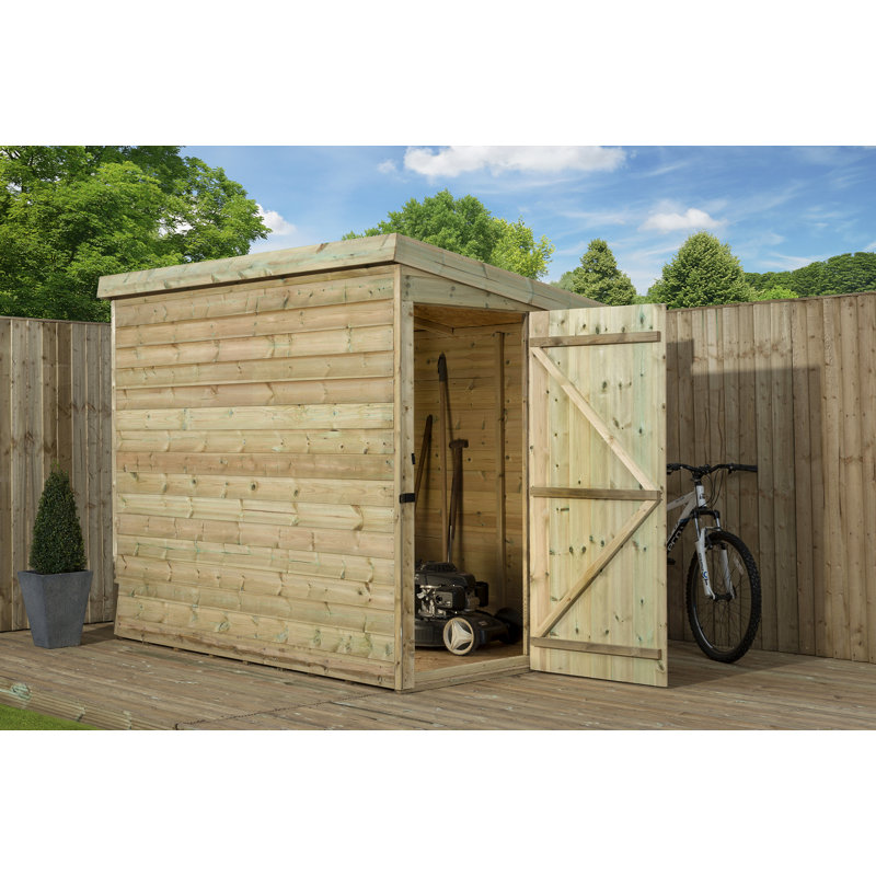Shiplap Pent Wooden Shed, 203.2cm H x 213.36cm W x 152.4cm D